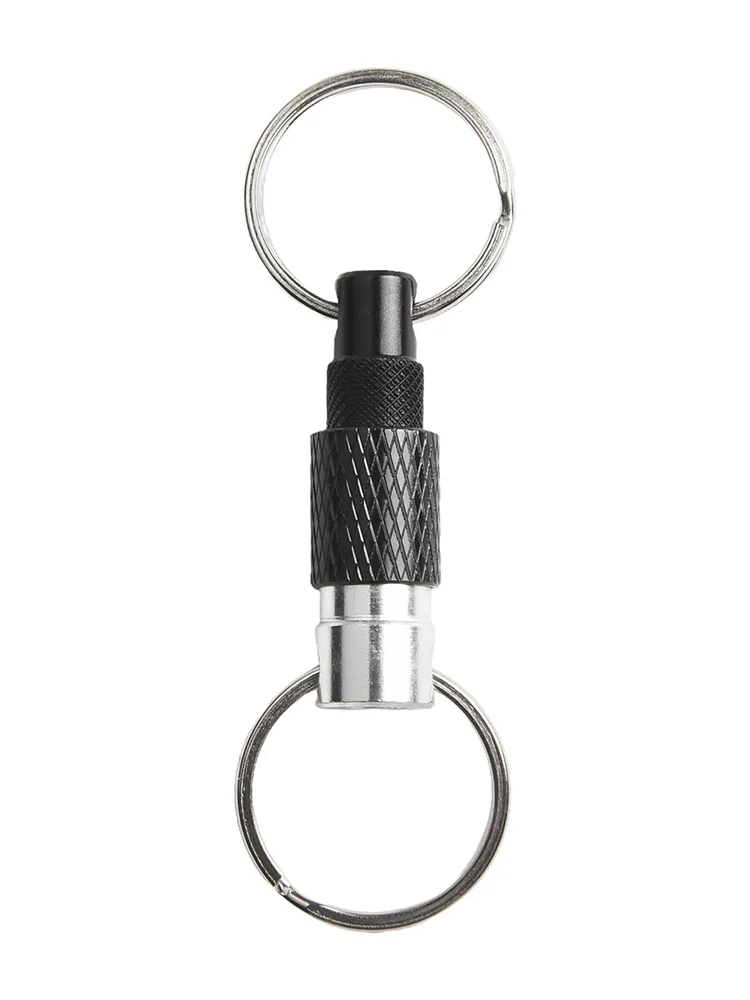 Portable Keychain With Detachable Metal Key  For Ring For 360° Rotation Dual  For Ring Buckle