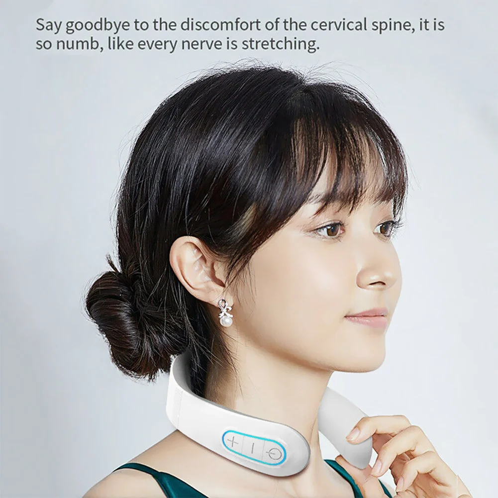 Smart Back Neck Massager TENS Pulse Shoulder Neck Massage Cervical Heating Relieve Pain Muscle Body Care