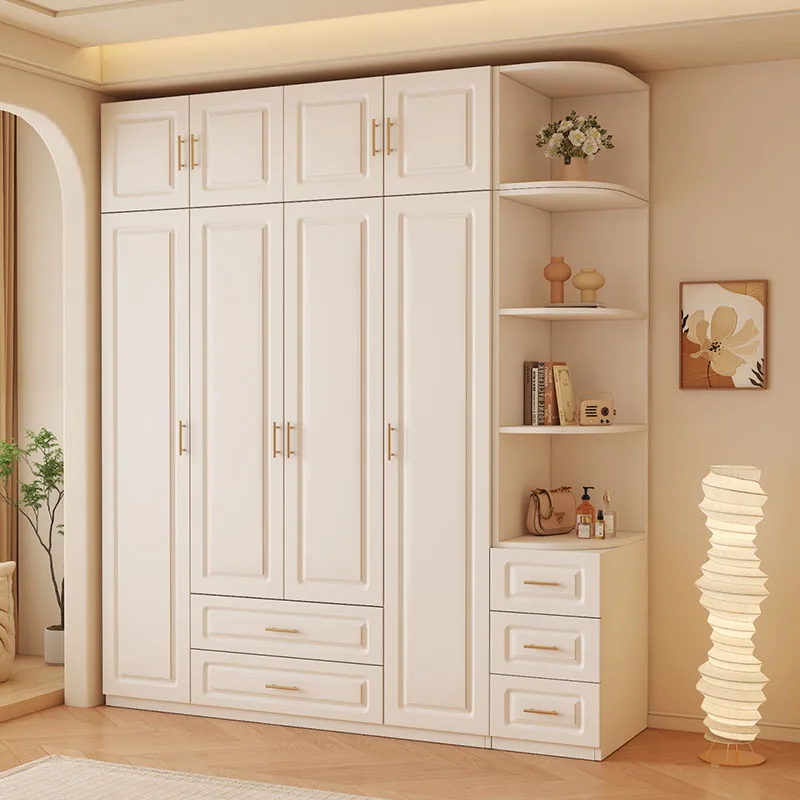 White Cream Closet Accent Nordic Luxury Design Design Universal Interior Big Size Wardrobe Fashion Guarda Roupa Salon Furniture