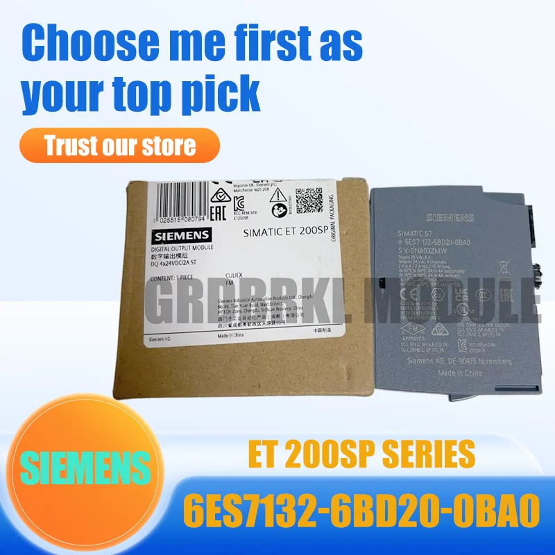 

New Original SIEMENS 6ES7132-6BD20-0BA0 6ES7 132-6BD20-0BA0 ET200SP DQ4×24V Digital Output Module