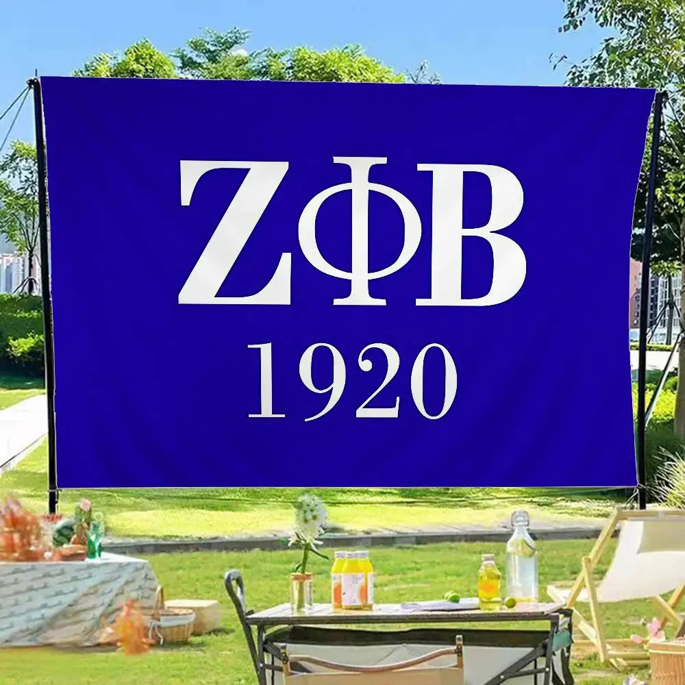 Zeta Phi Beta Sorority Creative Pattern Hanging Flag Polyester Printed Banner Hand Pulled Flag