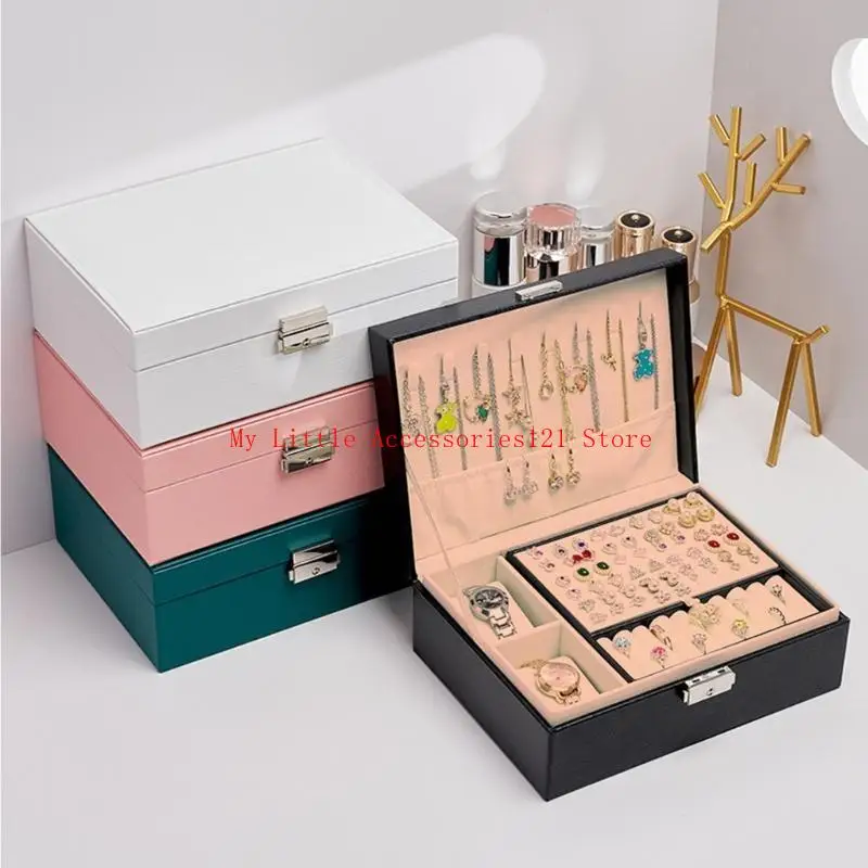  Lockable Jewelry Case PU Leather Material Jewelry Organizers for Women Girls