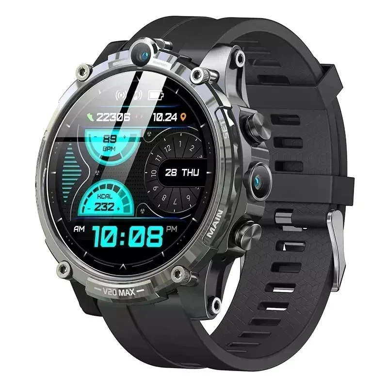 Nuevo reloj inteligente V20 4G Max con pantalla completamente táctil, tarjeta SIM, reloj inteligente deportivo con cámaras duales