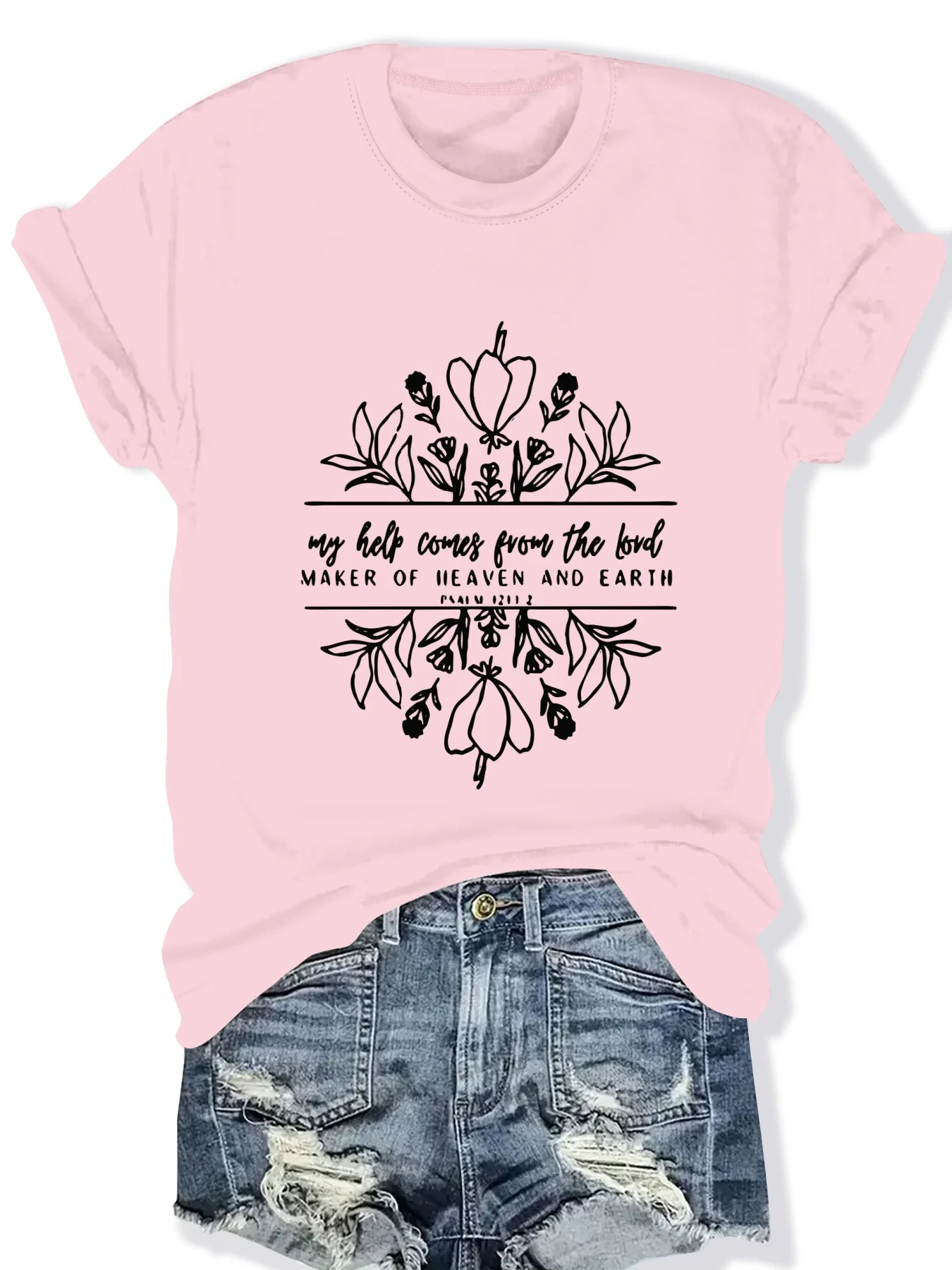 

Fashionable Ladies round Neck Short Sleeve T-Shirt with Letter Pattern Print Casual Comfortable Women's Top