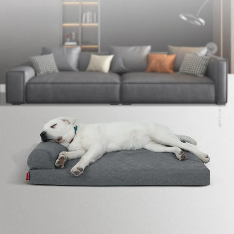 

Linen Dog Bed Memory Sponge Removable Dog Cushion Waterproof Pet Nest Grip and Wear Resistance Dog Accessories Supplies