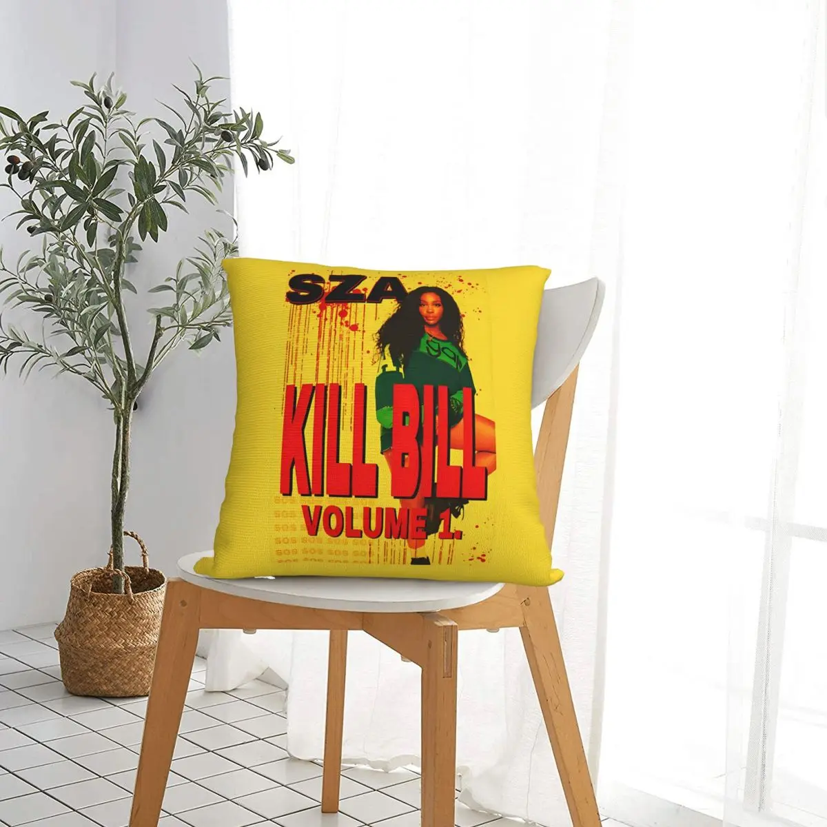 Kill Bill! Square Pillow Case Throw Pillow Rapper SZA SOS Vintage Punk Hip Hop Funny Cushion Covers