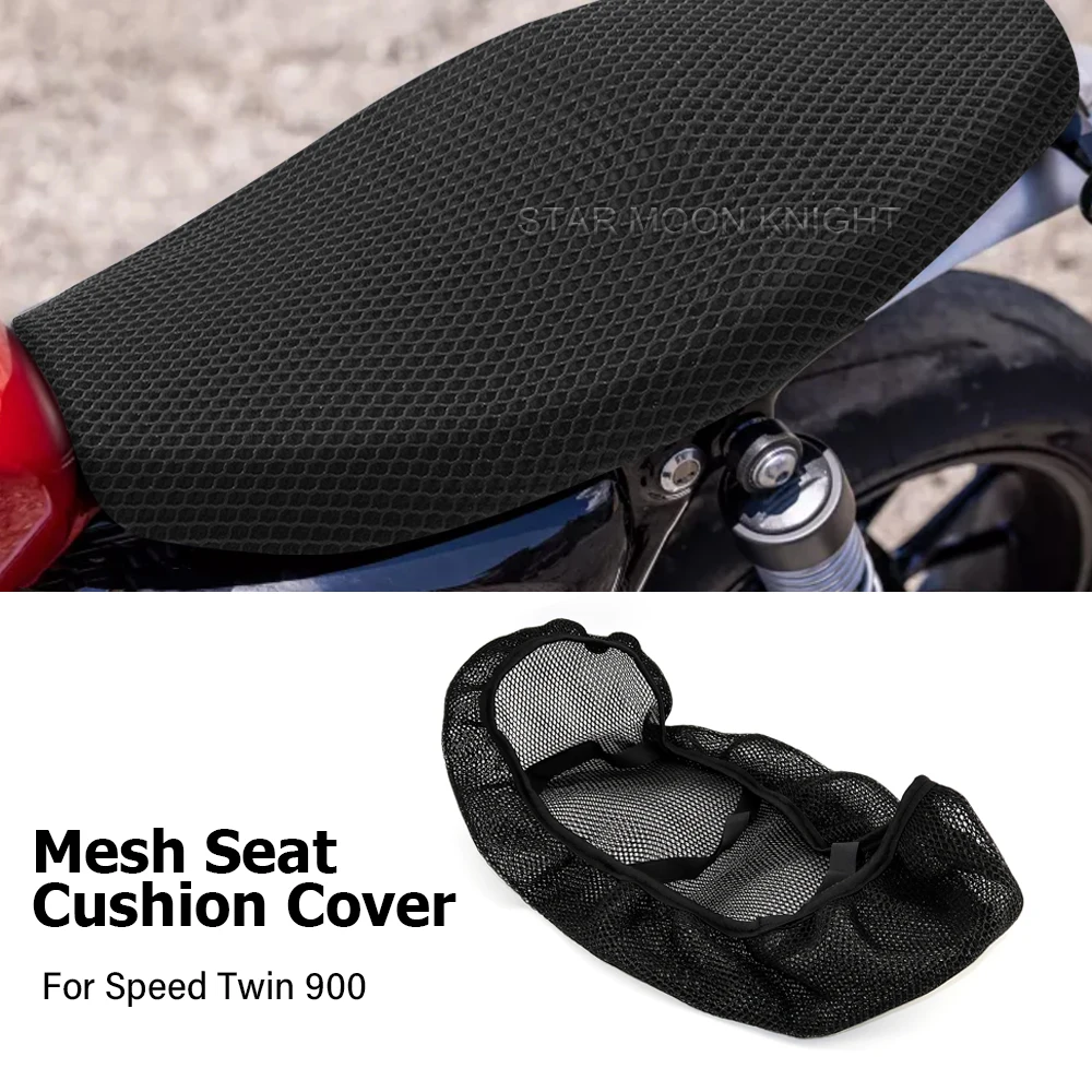 For Speed Twin Speed Twin 900 Motorcycle Seat Cover 3D Mesh Fabric Breathable Waterproof Anti-Slip Protector Pad