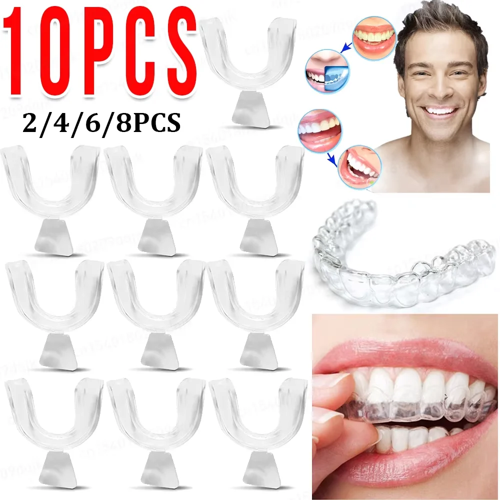 Protector bucal antironquidos para dormir, protector nocturno para bruxismo, protector de encías, bandeja bucal para dejar de rechinar los dientes, ayuda para el sueño, cuidado de la salud, 2-10 Uds.