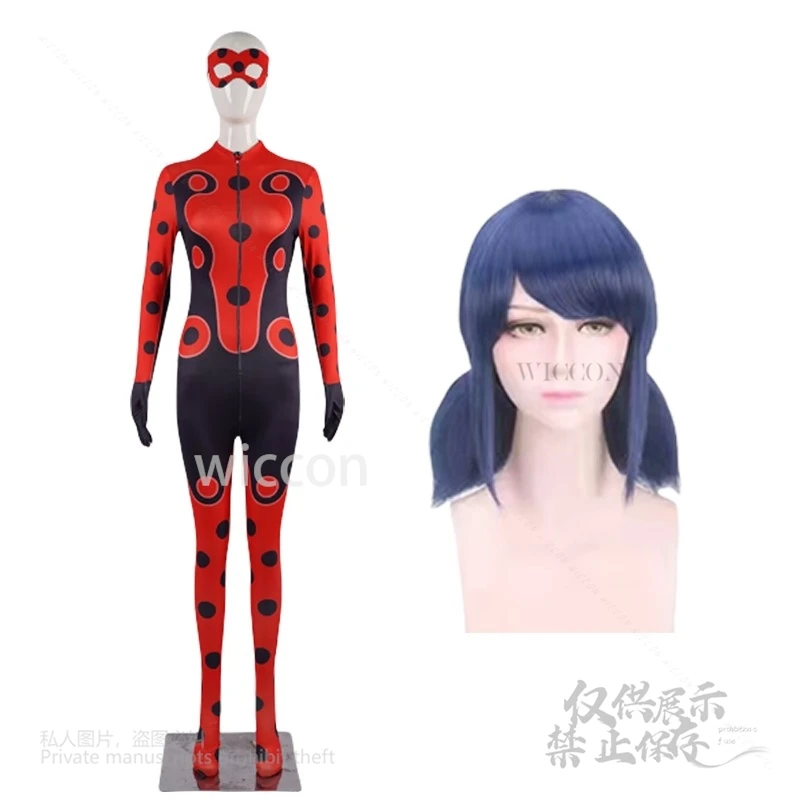 Ladybug Reddy Kawaii Miracle Girls Season 6 Onesie Women Girls Cosplay Costume Wigs XS-2XL 120-150 Halloween Show Tights Costume
