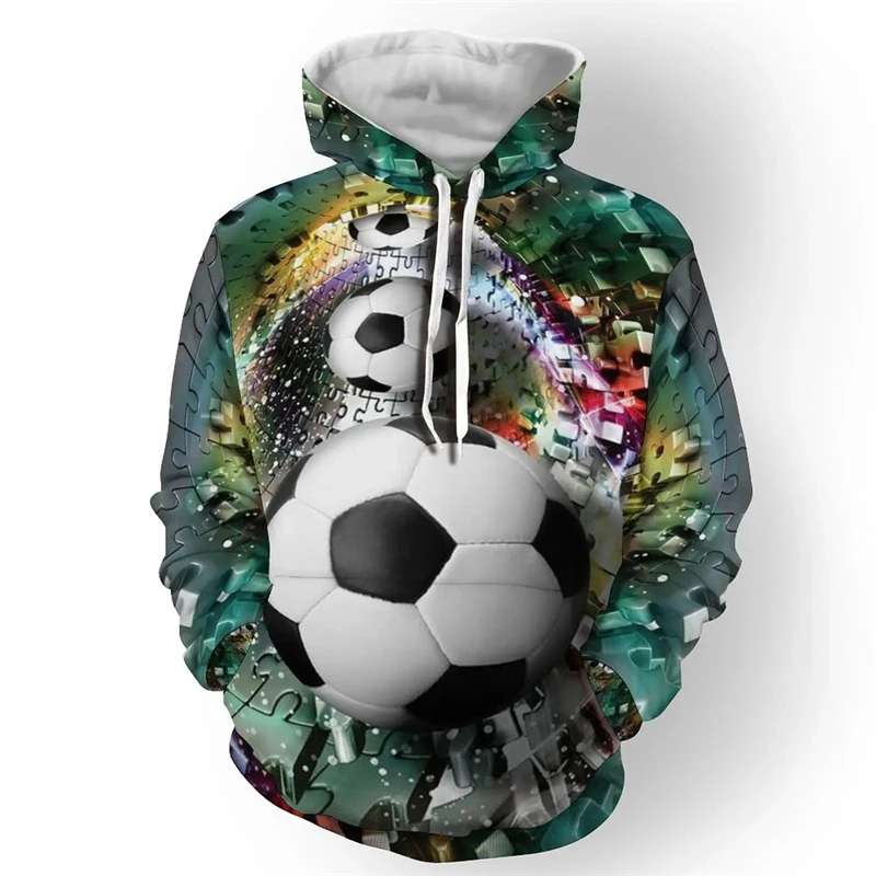 Newest Football Men Hoodie Soccer Women Sweatshirts Kids 3D Graphic Hoodies Suitable Boys Girls Harajuku Sweatshirt Top Clothing