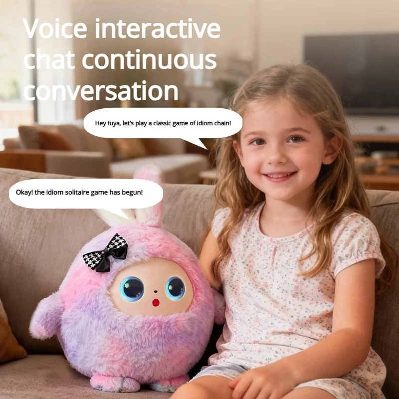 New AI plush toys, interactive partners for children/adults, with intelligent voice and LED eyes, rechargeable electronic pets.