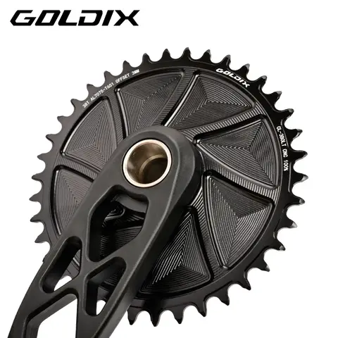 GOLDIX 3mm Offset AERO Chainring 3 Bolt Direct MTB Bicycle Crankset 165/170/175mm High-strength Crank Arm for 10/11/12 Speed