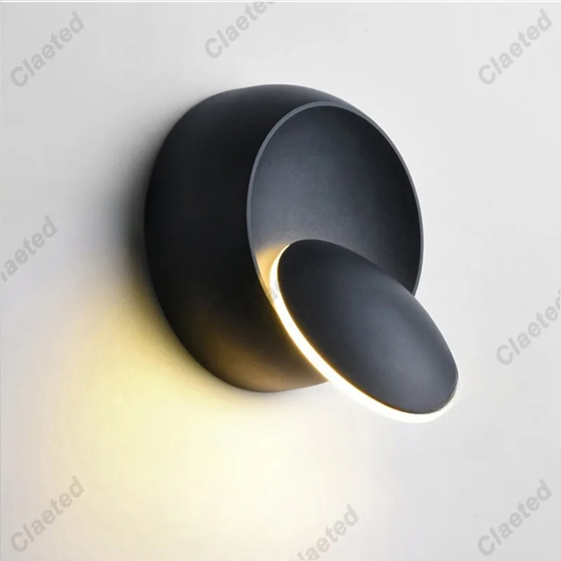 LED 360 ° Rotating Crescent Wall Lamp Bedroom Bedside Lamp Suitable for Living Room Staircase Corridor Decoration Wall Lamp