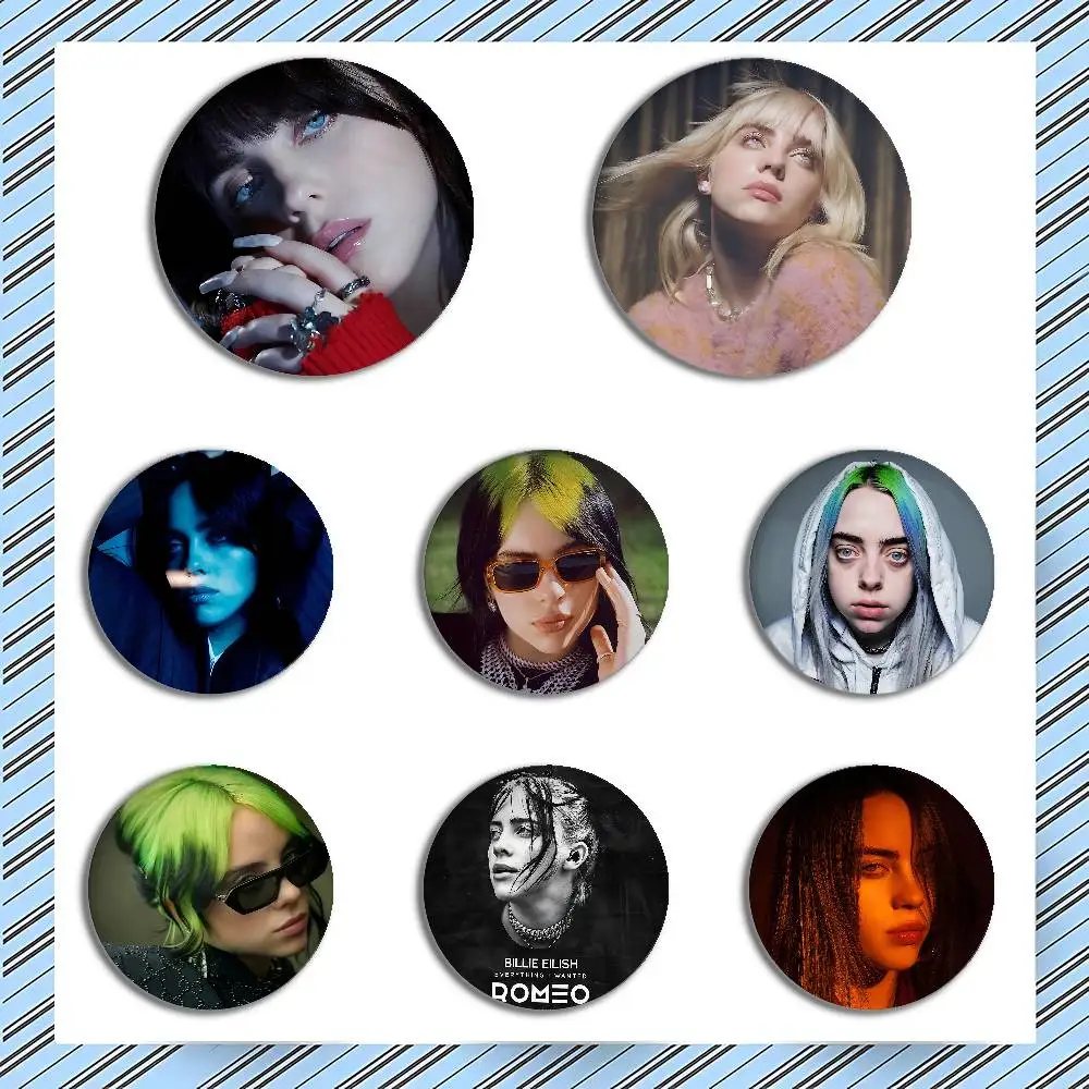 Singer The B-Billie E-Eilish Cover Brooches Funny Meme Badge Fashion Jewelry Gifts