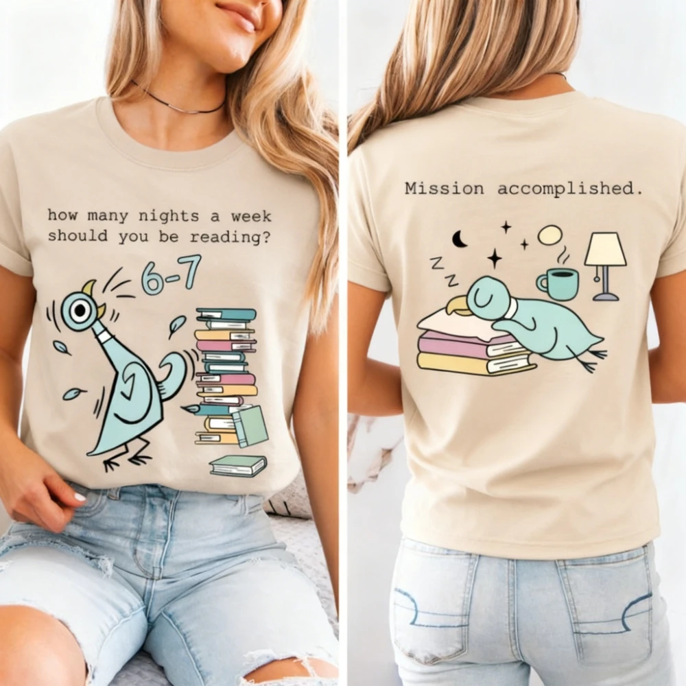 كم ليال في الأسبوع يجب أن تكون قراءة 6-7 البلوز رياض الأطفال المعلم هدية قميص التصميم الإبداعي المرأة تي شيرت غير رسمي