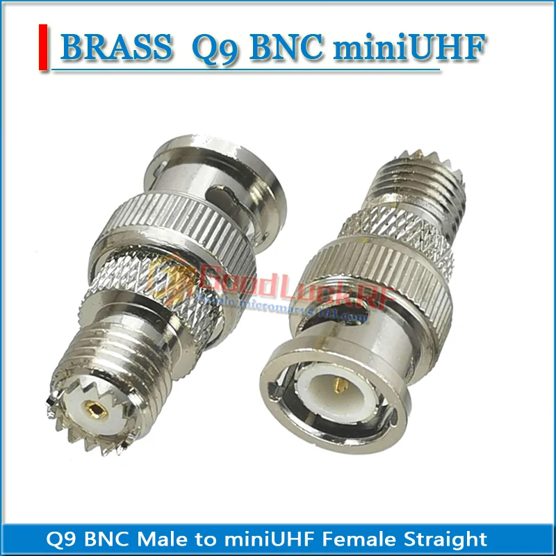 mini UHF Mini-UHF MiniUHF Female to Q9 BNC Male Straight 50ohm Copper RF Connector Adapter