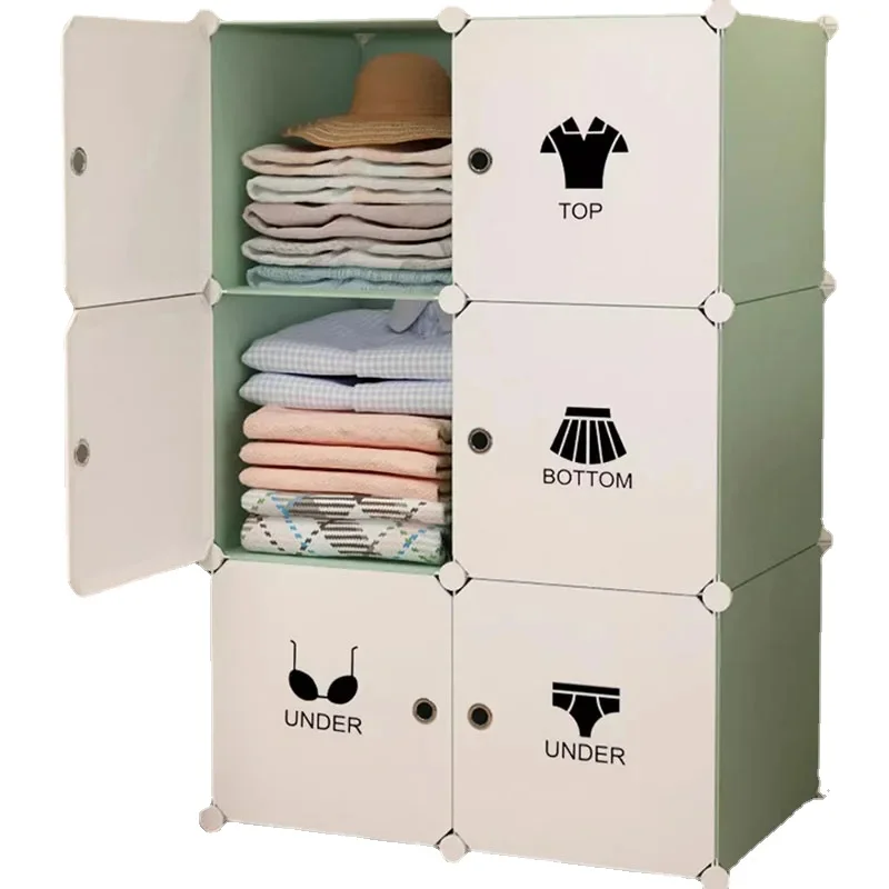 Armario Simple de plástico para almacenamiento de ropa, caja de armario, estante para el hogar, sala de estar, dormitorio, organizador de ropa,