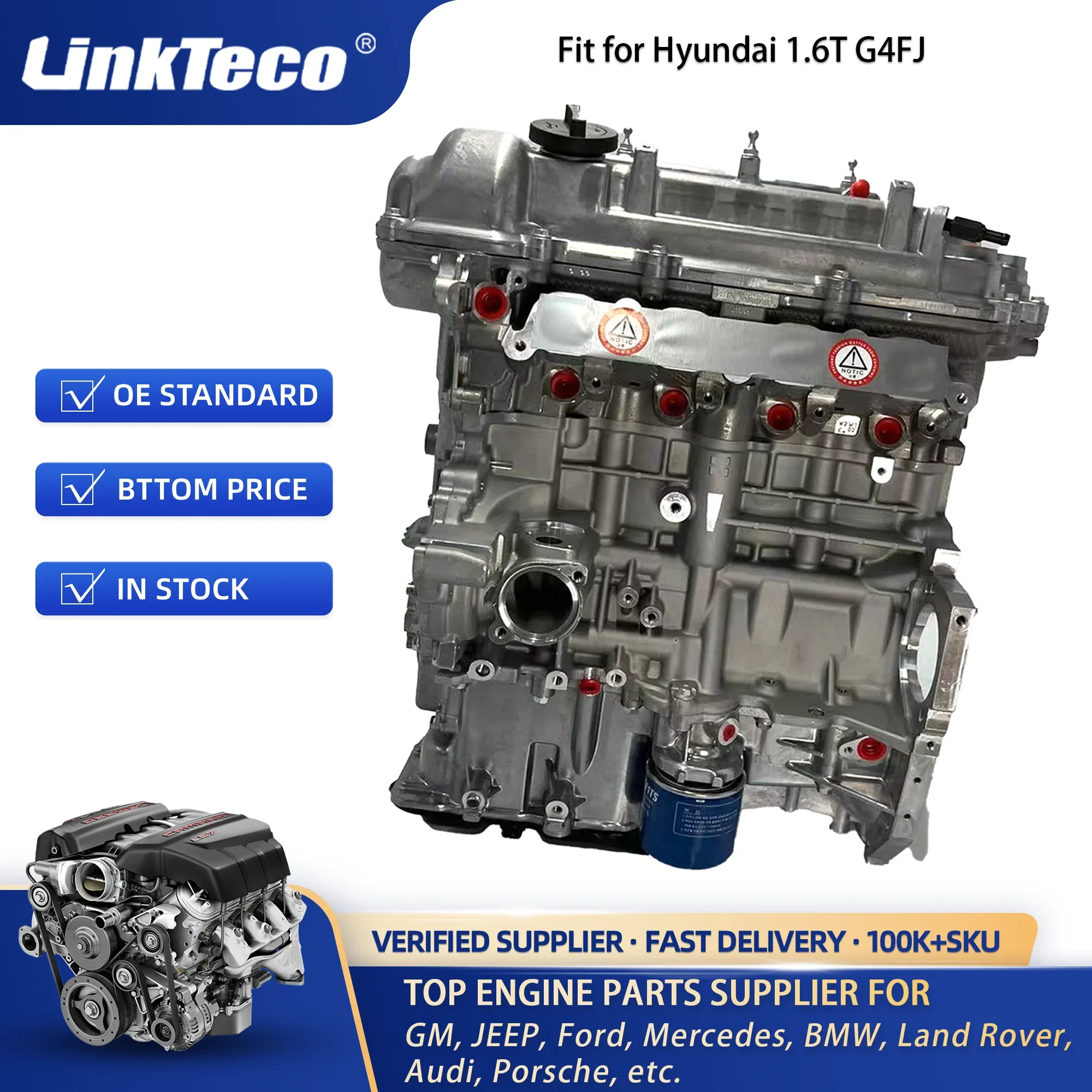 Linkteco  Engine Kia G4FJ Engine for Kia Hyundai 1.6T H-1 15 (2015-2018) I30 15 (2014-2017) I30 15 (2015-2017) BL391-2BB00