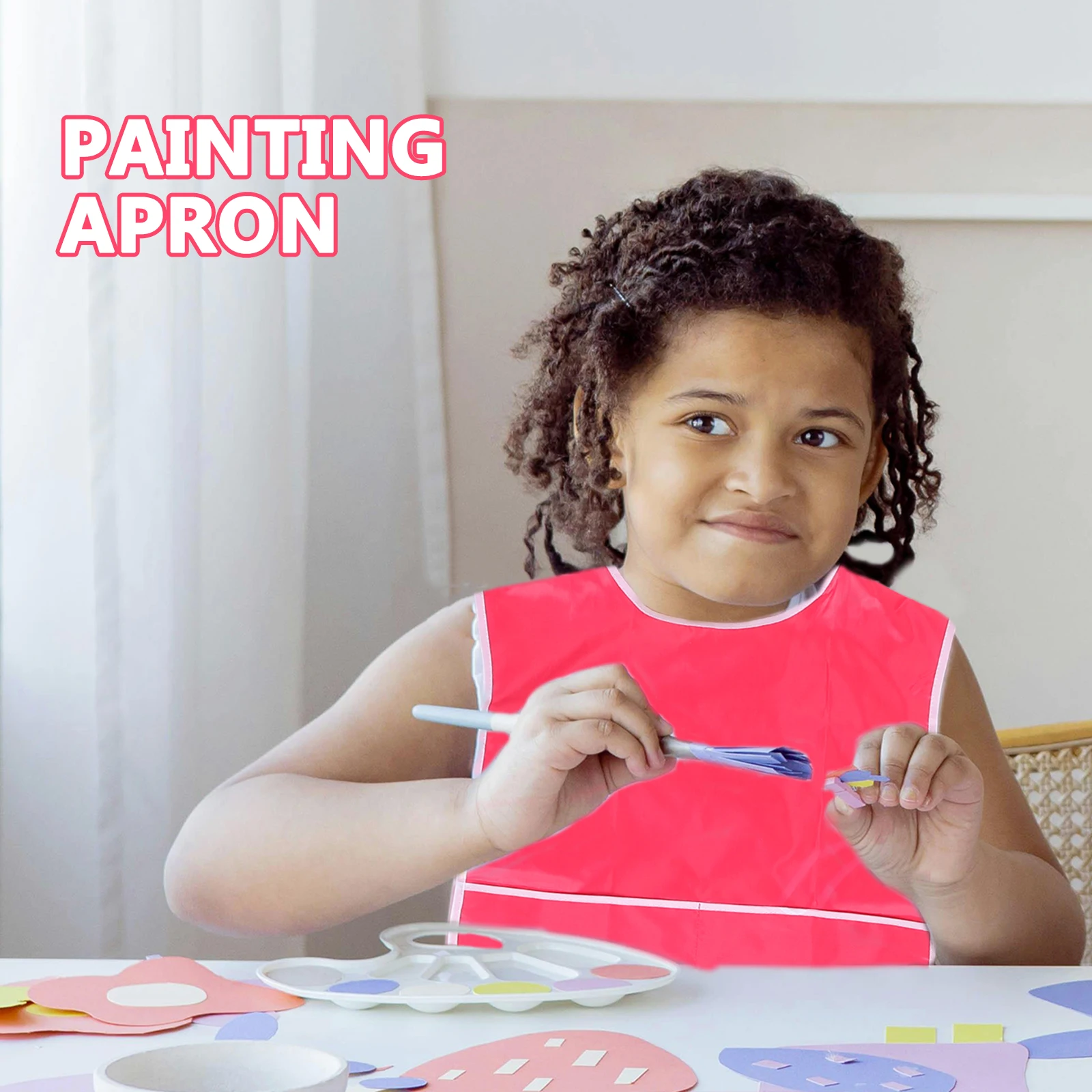 

3pcs Kids Waterproof Painting Apron Sleeveless Art Smock Lightweight Children'S Creative Drawing Aprons For Baking Diy Toddler