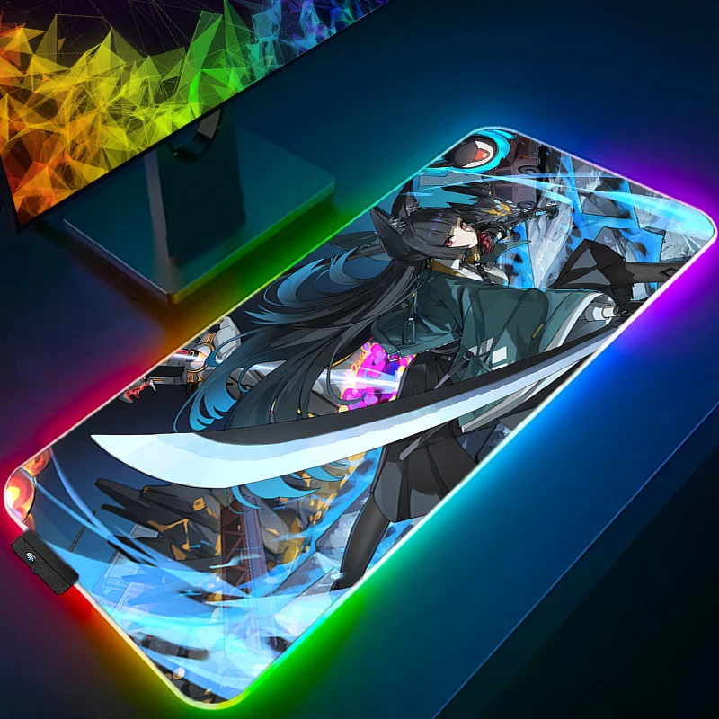 

Mouse Pad Speed Mini RGB PC Cute Keyboard Pad LED Laptop Zenless Zone Zero Hoshimi Miyabi Desk Mat Gaming Accessories Mousepad