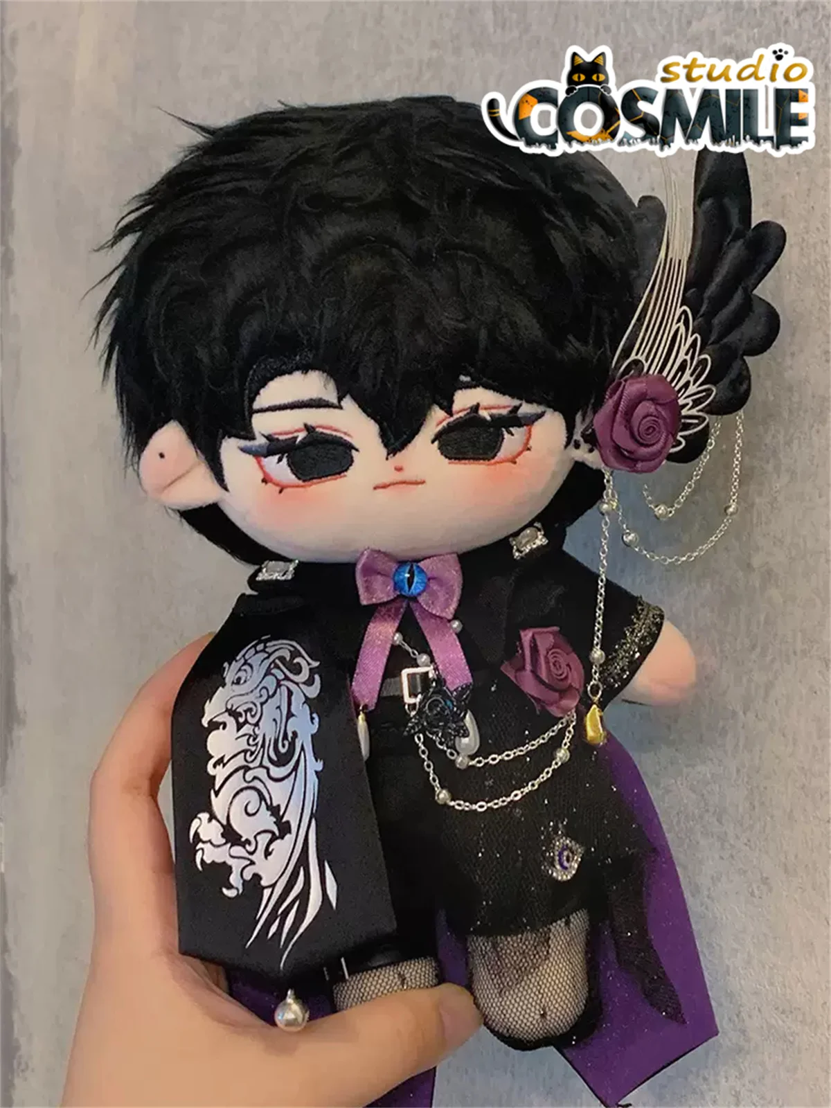 

No attribute Idol Black Angel Code Purple Knight Vampire Costume Stuffed Plushie 20cm 30cm Doll Only Clothes Clothing KN Aug