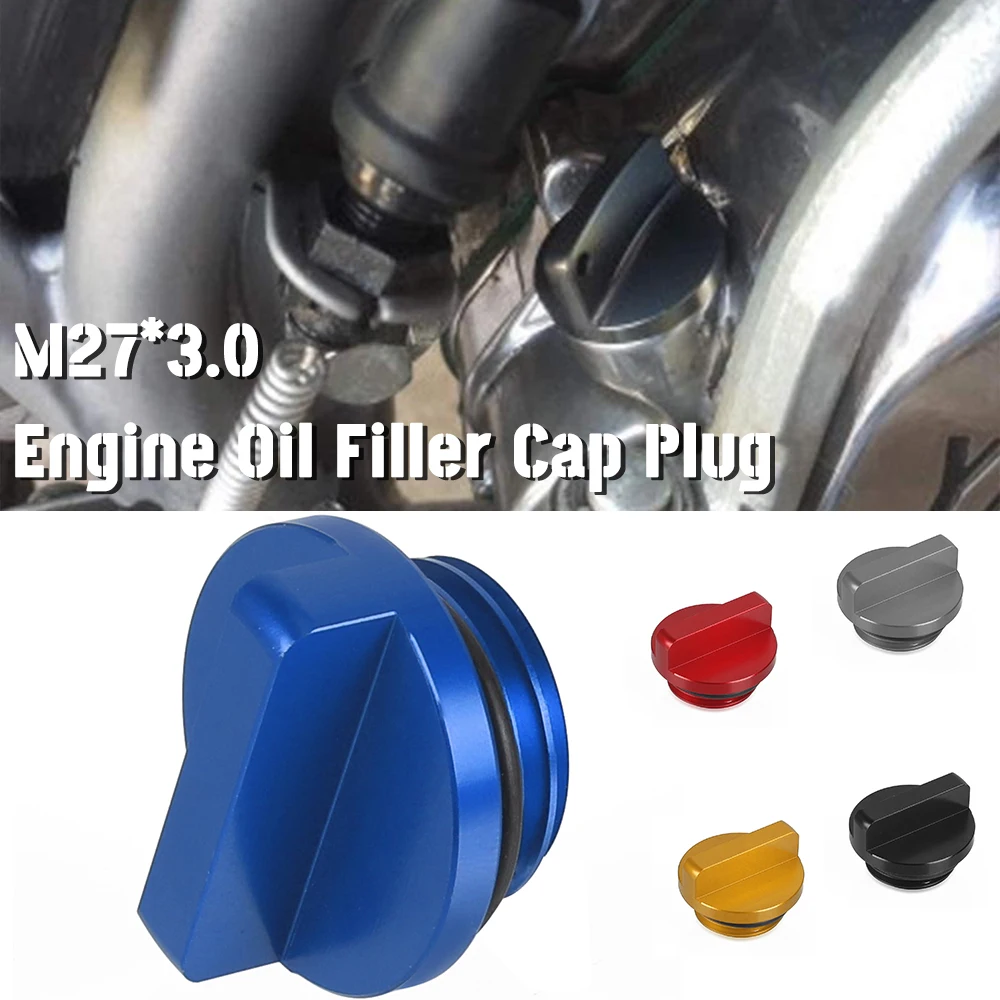 

M27*3.0 Oil Filler Cap Plug For Yamaha R1 R3 R6 R25 FZ1 FZ6 FZS1000 FAZER MT07 FZ07 TDM850 MT03 MT25 FJR1300 XJ900 FZ6R V-MAX