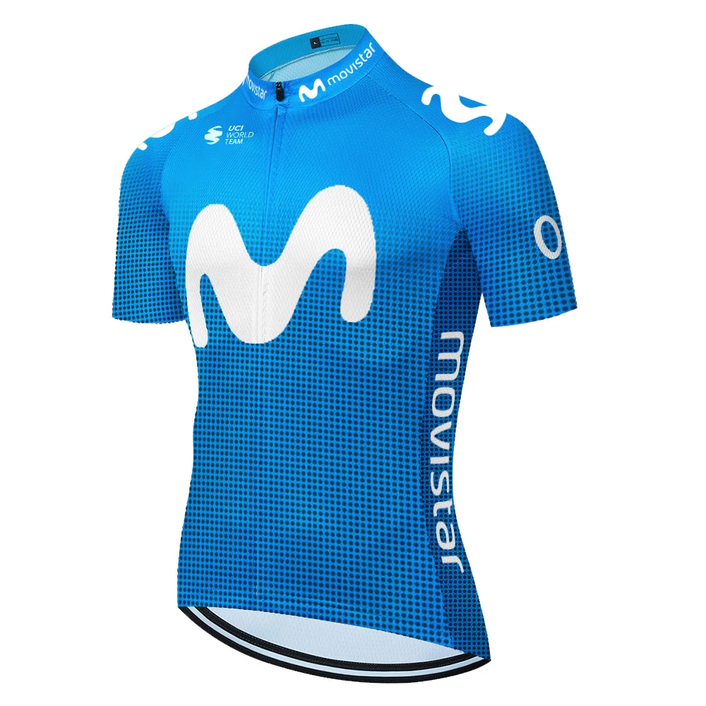 Movistar サイクリングジャージ夏用レーシングサイクリングウェア Ropa