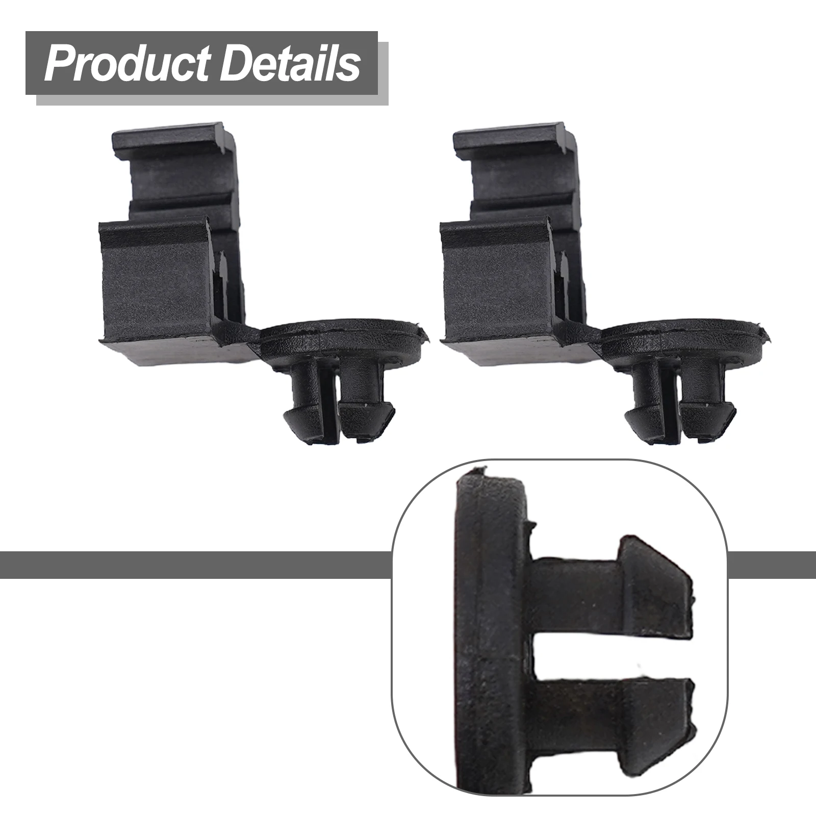 2Pcs Hood Bonnet Rod Support Prop Clip Stay Clamp Holder For Mazda Black Car Hood Support Prop Rod Clips Grommet