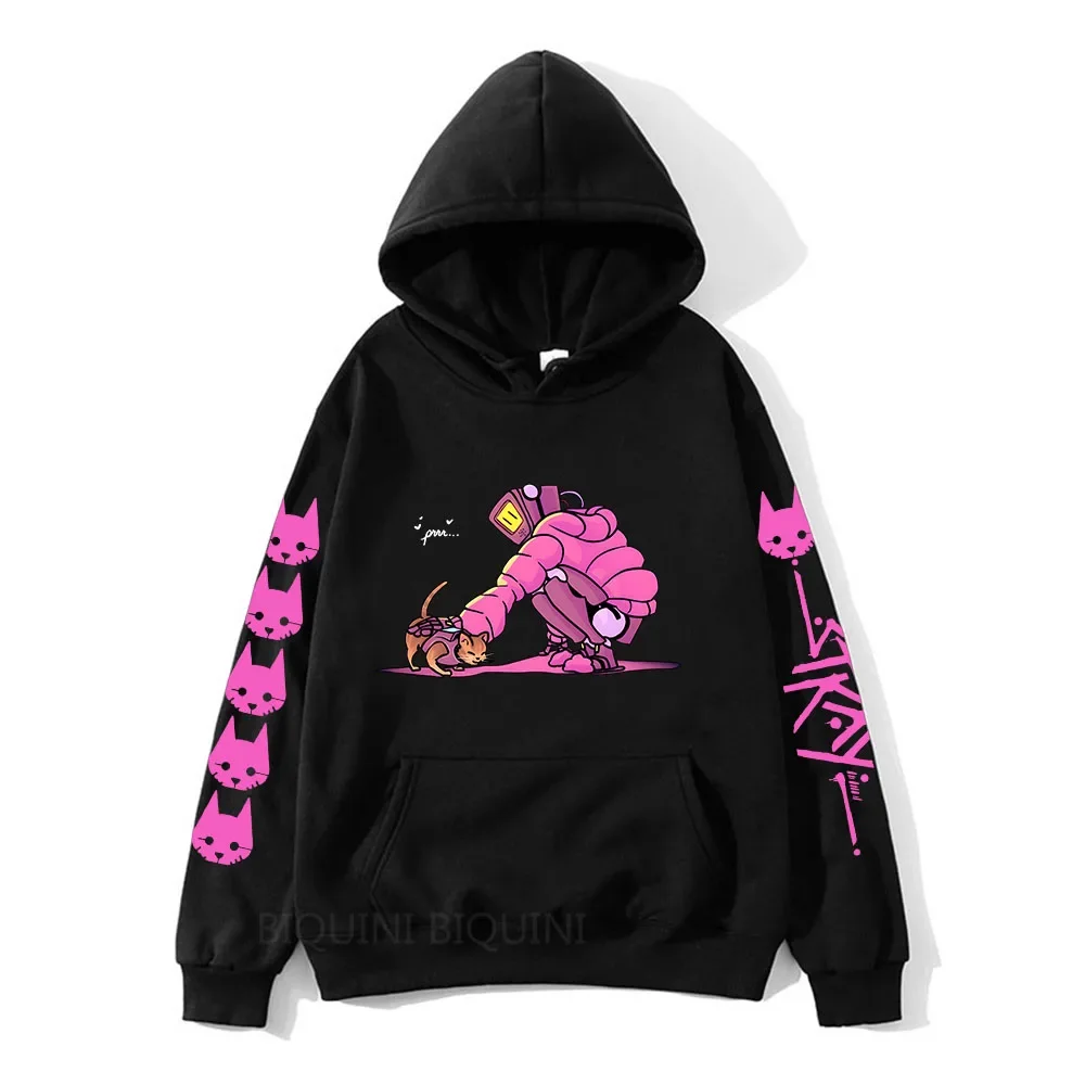 Stray Game Momo and Cat Cartoon Hoodies Men/Women StrayCat StrayMomo StrayGame Sweatshirts Long Sleeve Autumn/Winter Streetwear