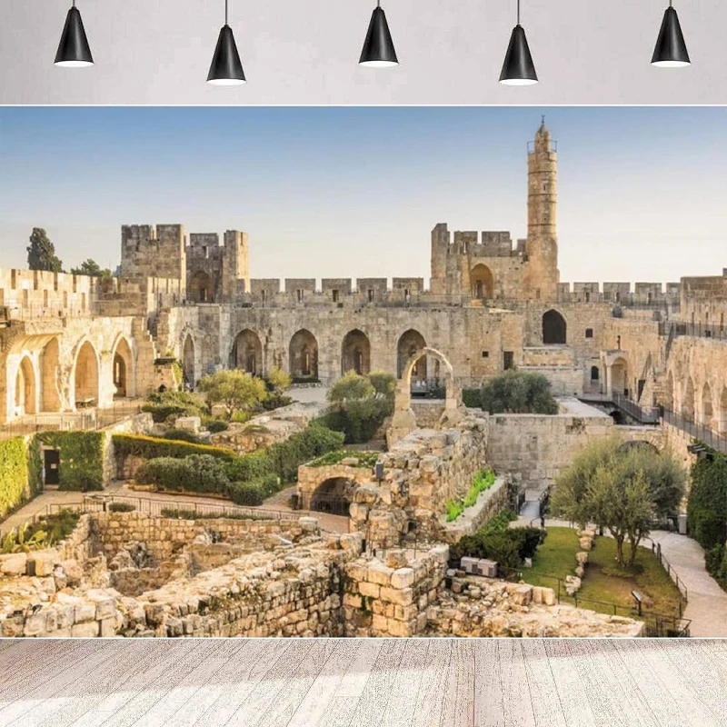 Photography Backdrop David Tower Museum The Old City Jerusalem Background Wall Ancient Ruins Jerusalem Monument Poster Banner