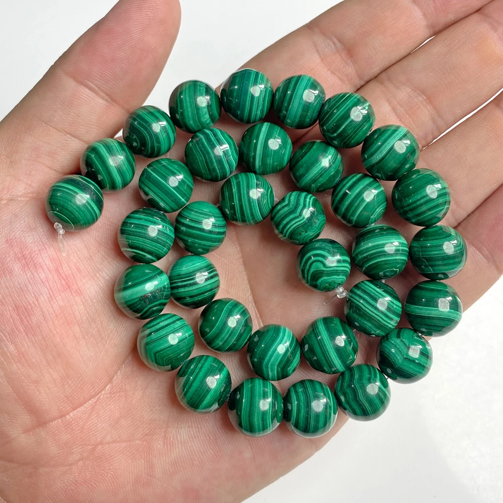 Natural Green Malachite Stone 4 6 8 10 12MM Round Loose Spacer Beads for Jewelry Making DIY Bracelet Necklace Accessries