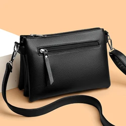 2024 Simple Women Messenger Bags Female Crossbody Bag PU Leather Vintage Shoulder Bags Casual Travel Small Purse and Handbag Sac