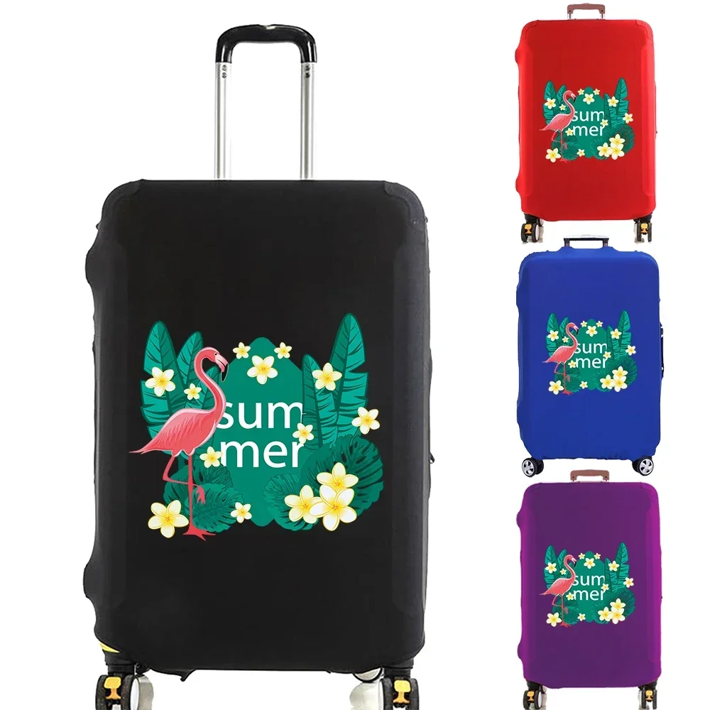 Luggage Cover Suitcase Protector Elasticity Scratch Resistant Case Leaf Flamingo Print Dust Cover for 18-32 Inch Travel Trolley