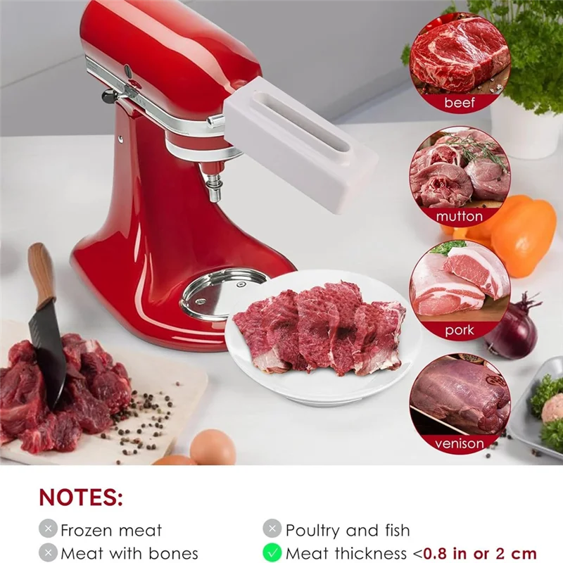 ABYN-Meat Tenderizer For Kitchenaid Stand Mixer Stainless Steel Gears Meat Tenderizer Kitchen Poultry Tenderizers Easy To Use Bl