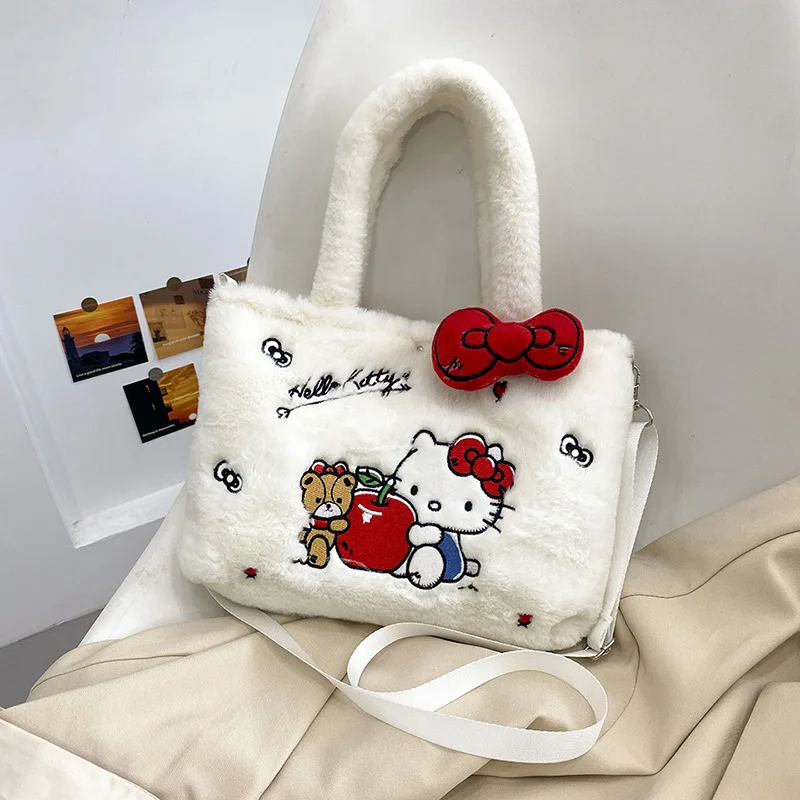 Nowa urocza torebka z kreskówki prosta Sanrio Kulomi Yugui pies torba na ramię Crossbody pluszowa zabawka chwyć dziecko biżuteria prezent