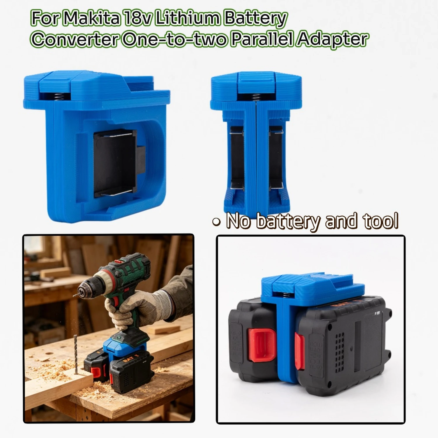 

For Makita 18v Lithium Battery Converter One-to-two Parallel Adapter To PARKSIDE X20V Impact Drill Power Tool Accessories