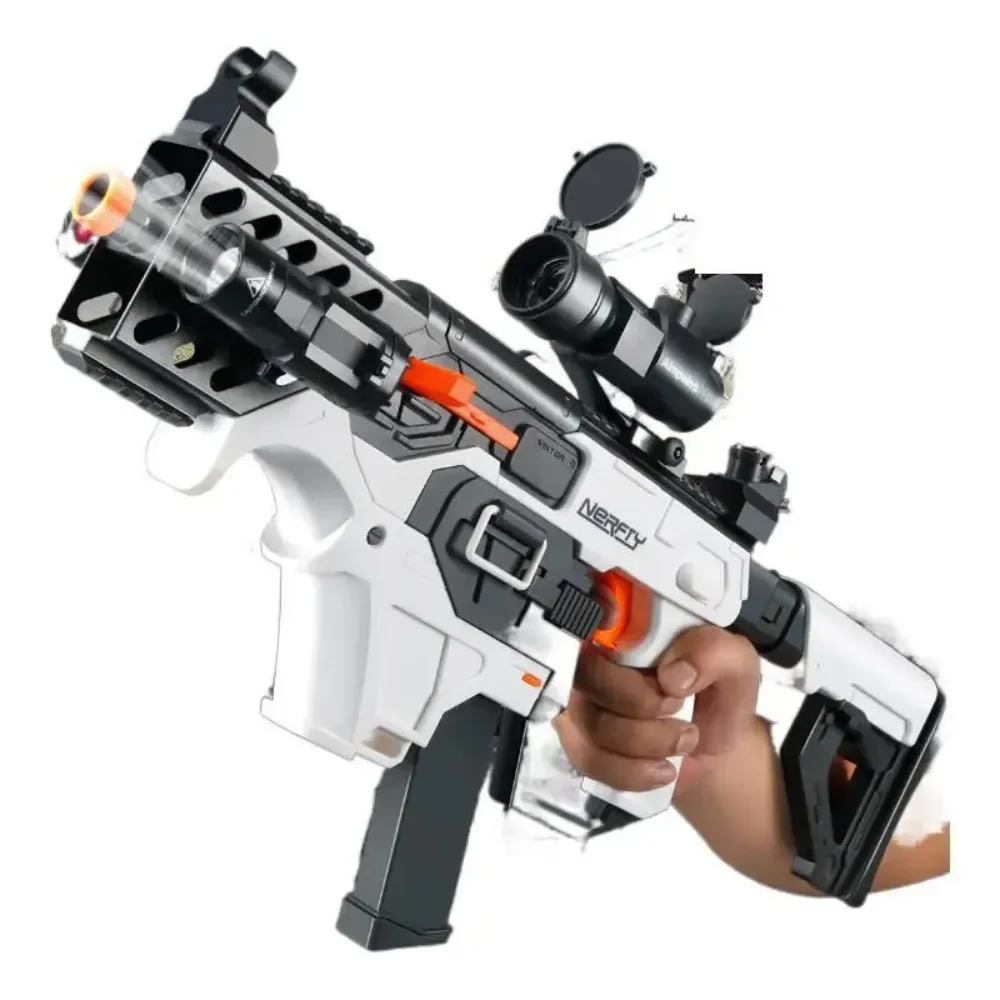 Espada curta vetor elétrica submetralhadora modelo completo automático macio bala brinquedo arma aniversário presente de natal para meninos adultos