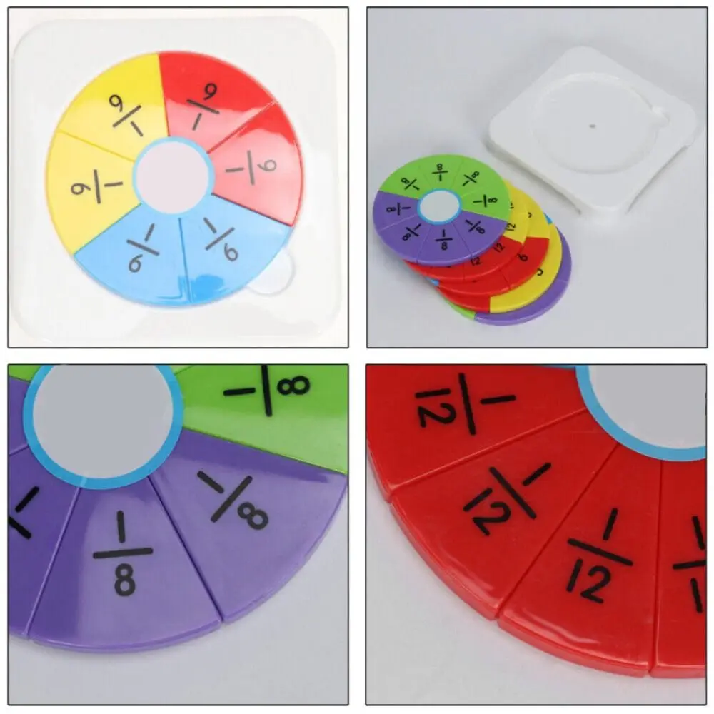 Addition and Subtraction Combination Fraction Learning Disc Fraction Concepts Mathematical Fraction Puzzle