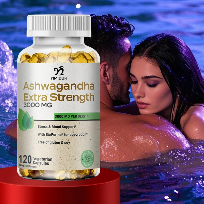 

Natural Ashwagandha Stress & Mood Relief Herbal Vegetarian KSM-66 Capsules Anti-Anxiety Stress Relief, Enhancing Immunity