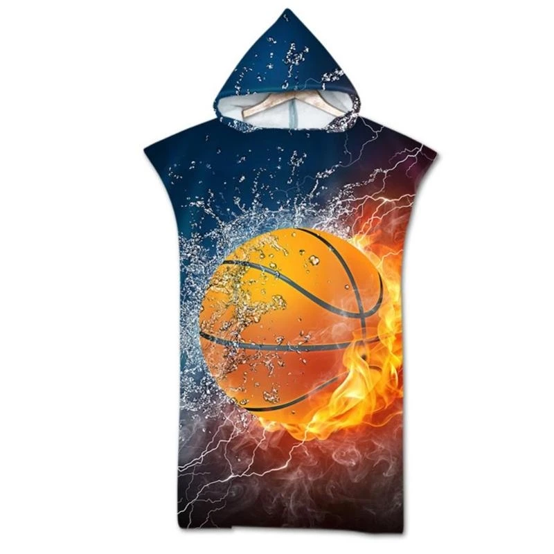 Khăn tắm biển có mũ trùm đầu bằng sợi nhỏ in nhanh Bể bơi Poncho Áo choàng tắm bán chạy nhất