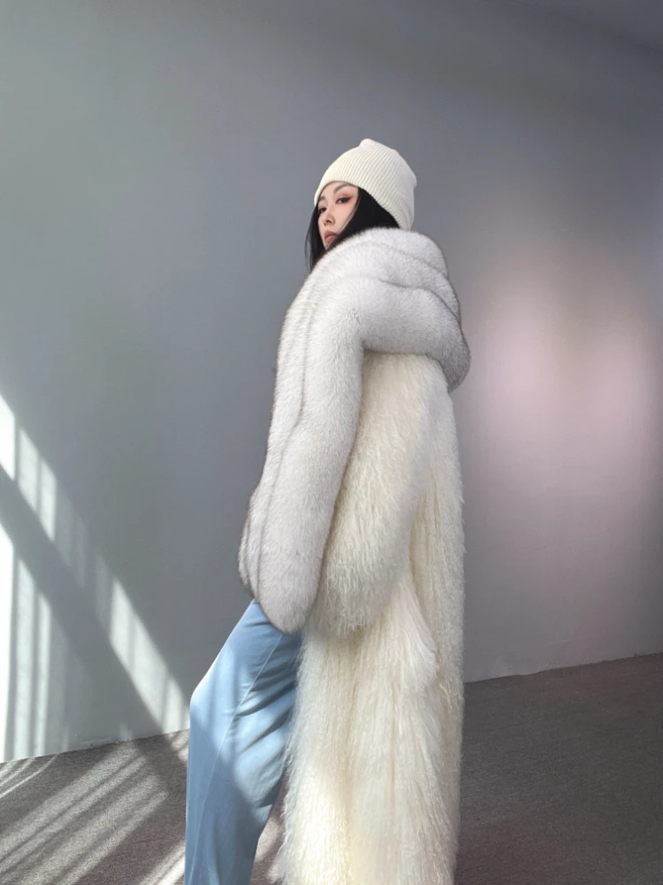 Fangtai 2024 Fashion luxury Natural Real Fox Fur Coat Women Fur Coat Jacket For Women Winter Warm Luxury Female Vest Plus