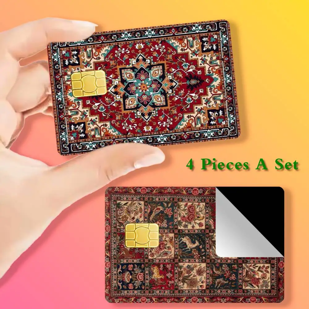 

Nordic Retro American Ethnic Patterns Back Cover Card Stickers Cover Film Sticker for Debit Credit Bank Card Waterproof