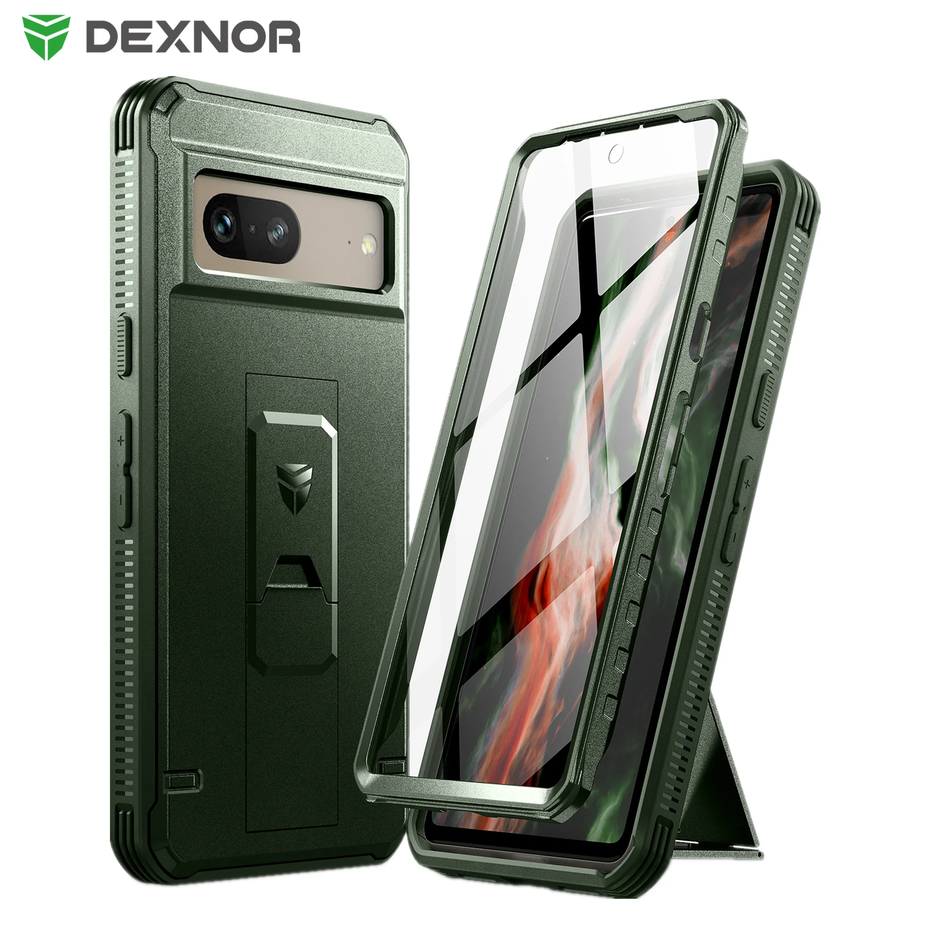 

For Google Pixel 7 Case 2022 Full Body Bumper Military Grade Armor Shockproof Shell Cover holder with Built in Screen Protector