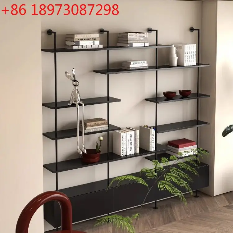 

Современная простая бытовая витрина для гостиной у стены от пола до потолка, минималистичный книжный шкаф, встроенный