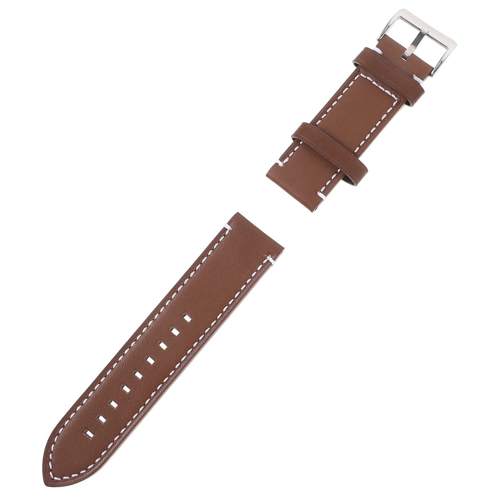 

Watch Band 24mm Replacement Strap Men Black Brown Genuine Grain Nubuck Durable Stitched Construction