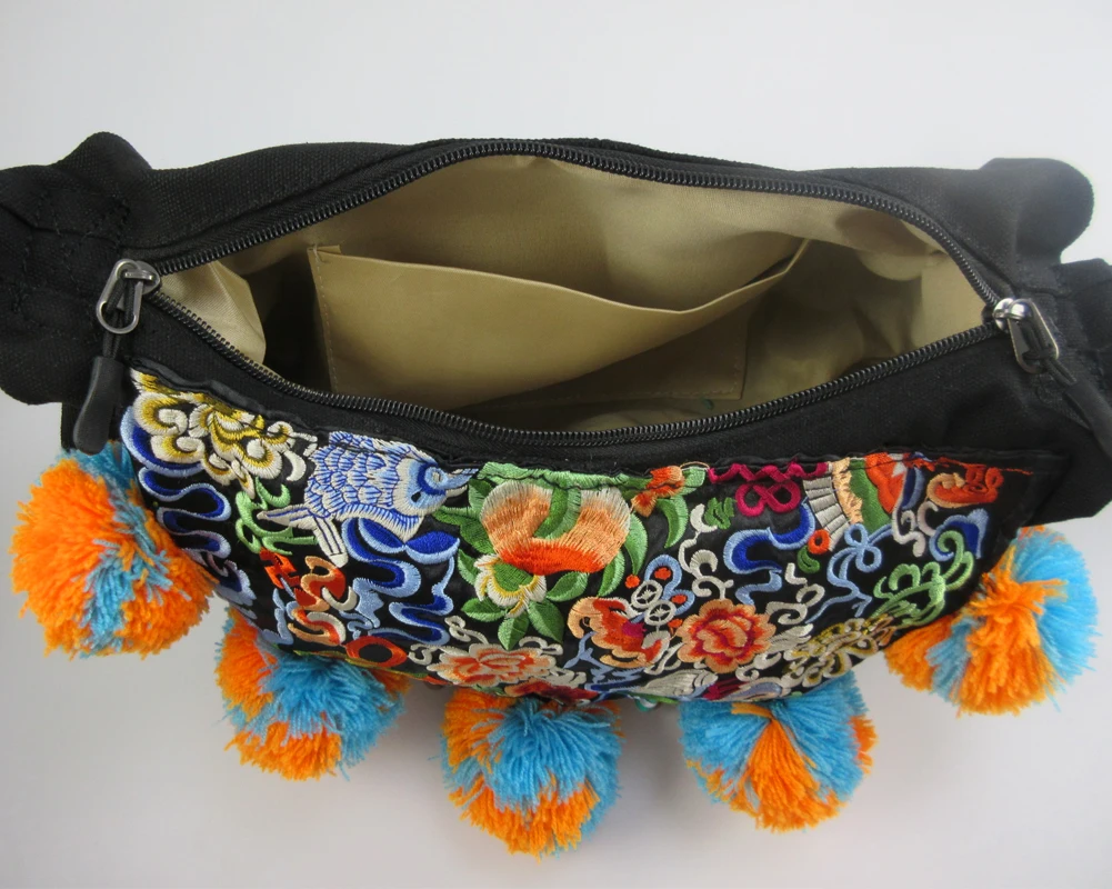 Vintage Ethnic Shoulder Hobo Hippie Embroidery Floral Cross Body Purse Bag Hmong Tribal Indian Boho Handmade Tapestry SYS-590