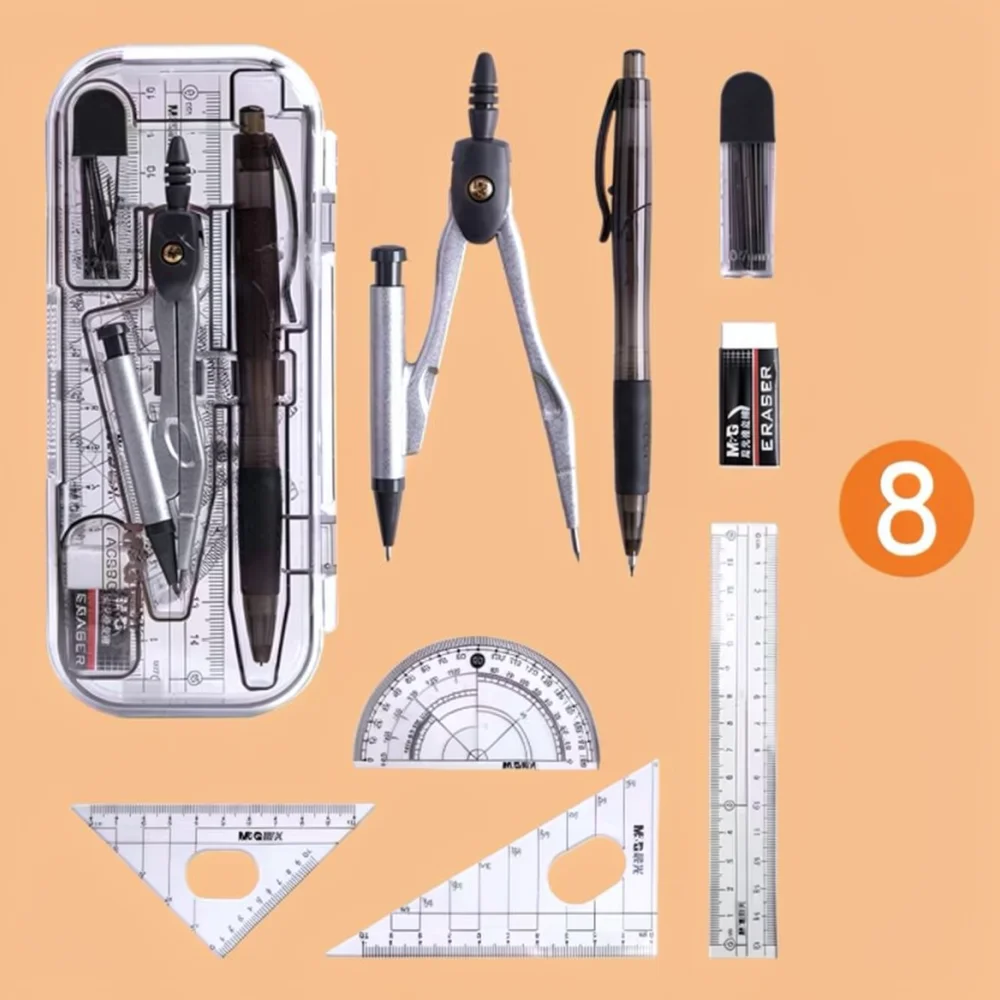 For For M G Math Geometry Drafting Set Compass Ruler Stationery Kit School Drawing Tools Student Exam Supplies Boxed Set
