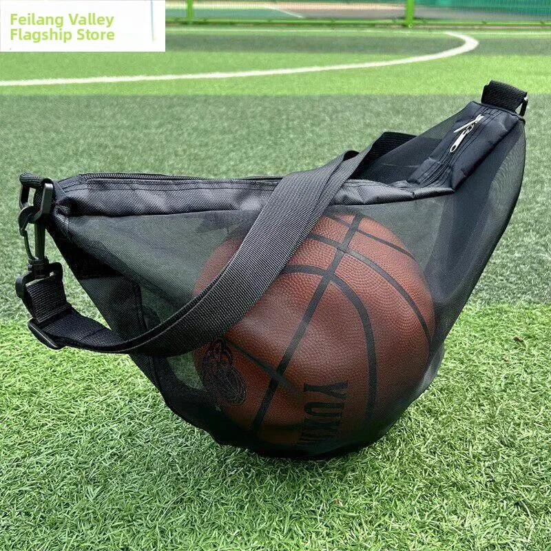 

Large Capacity Football Storage Bag Portable Net Cloth Shoulder Crossbody Ball Sports Backpack Multi Function Training Aid