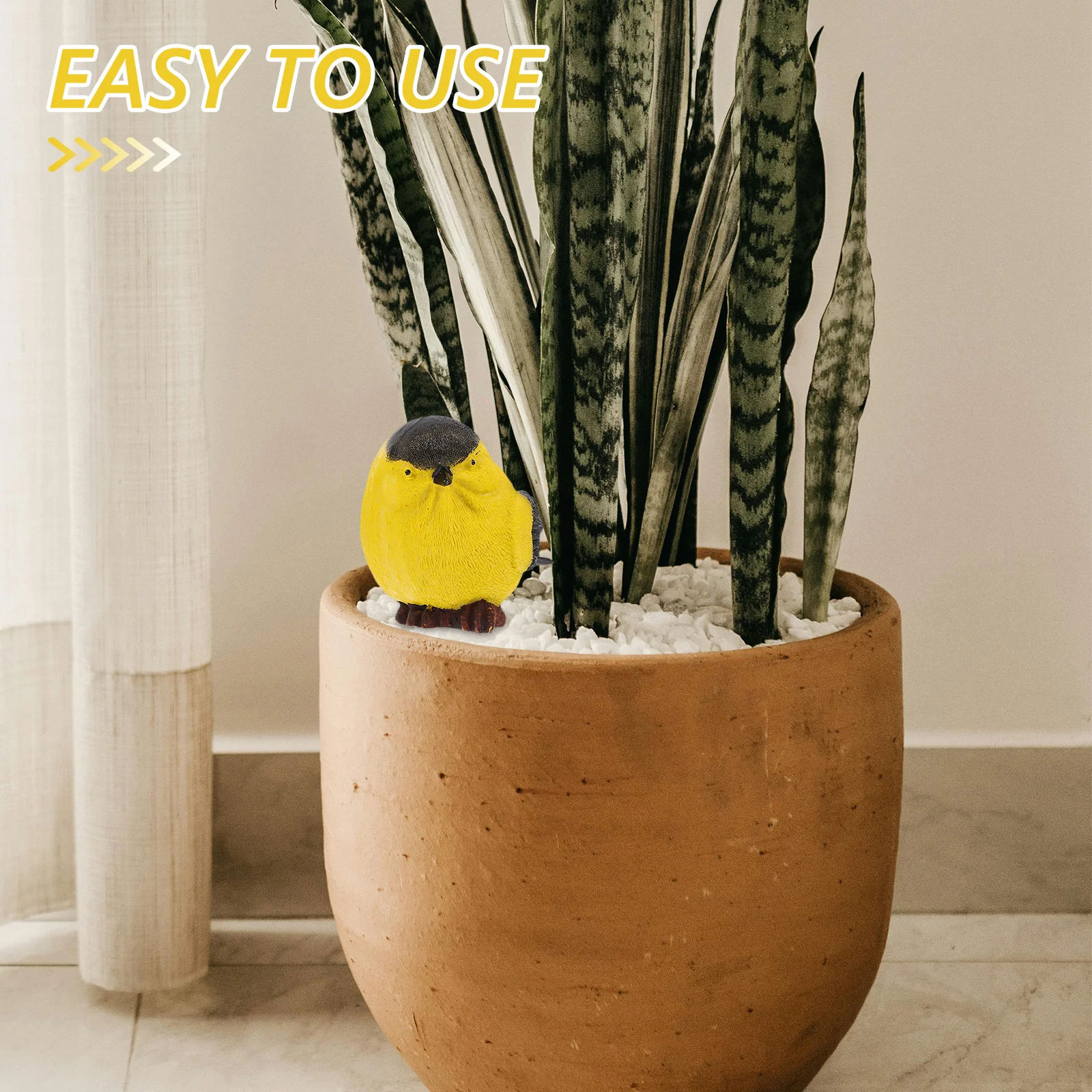 

3Pcs Simulated Bird Decor Country Style Artificial Bird Adornment for Garden Living Room Bedroom Wedding Decoration Resin Craft