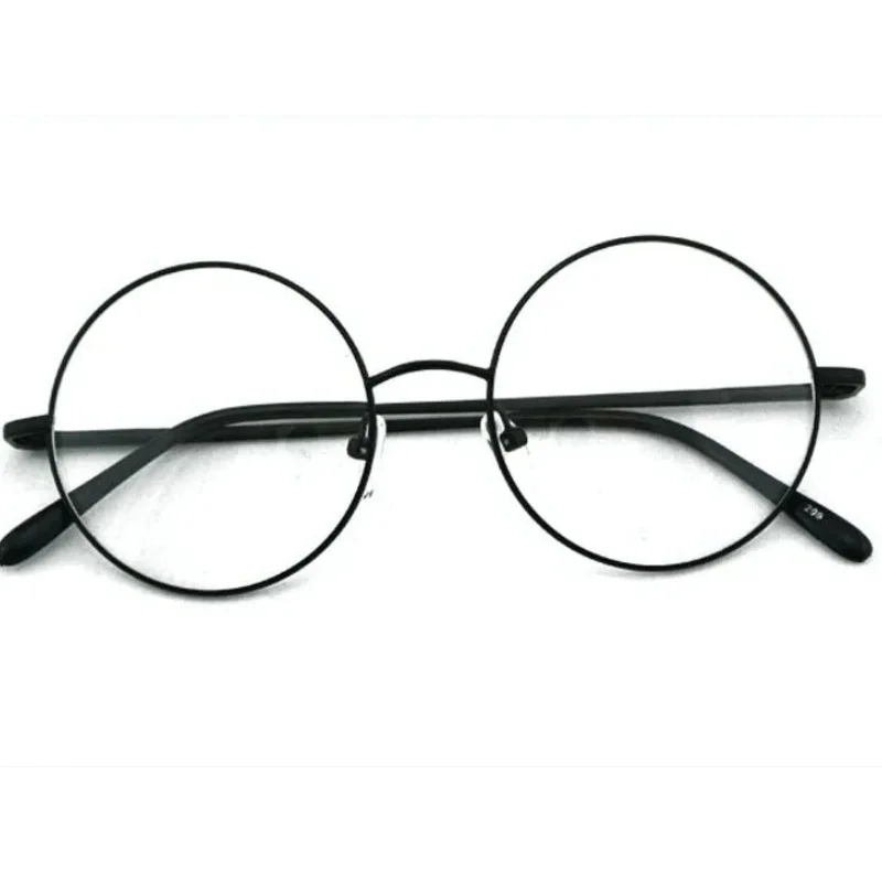 

Vintage Round Black 50mm Spring Hinges Metal Eyeglass Frames Full Rim myopia Glasses -125 -250 -300